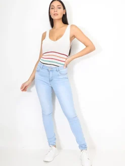Best La Modeuse Jeans skinny push-up BleuClair