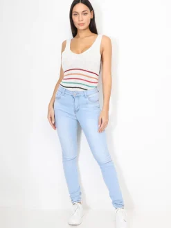 Best La Modeuse Jeans skinny push-up BleuClair