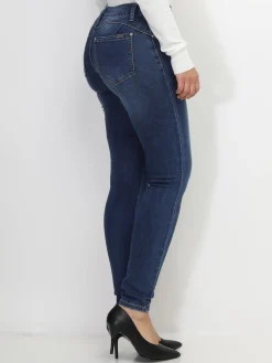 Online La Modeuse Jeans skinny push-up avec éraflures Bleufoncé