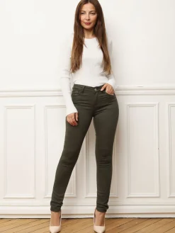 Clearance La Modeuse Jeans slim Push-Up Kaki