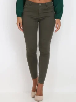 Clearance La Modeuse Jeans stretch basique et slim Kaki