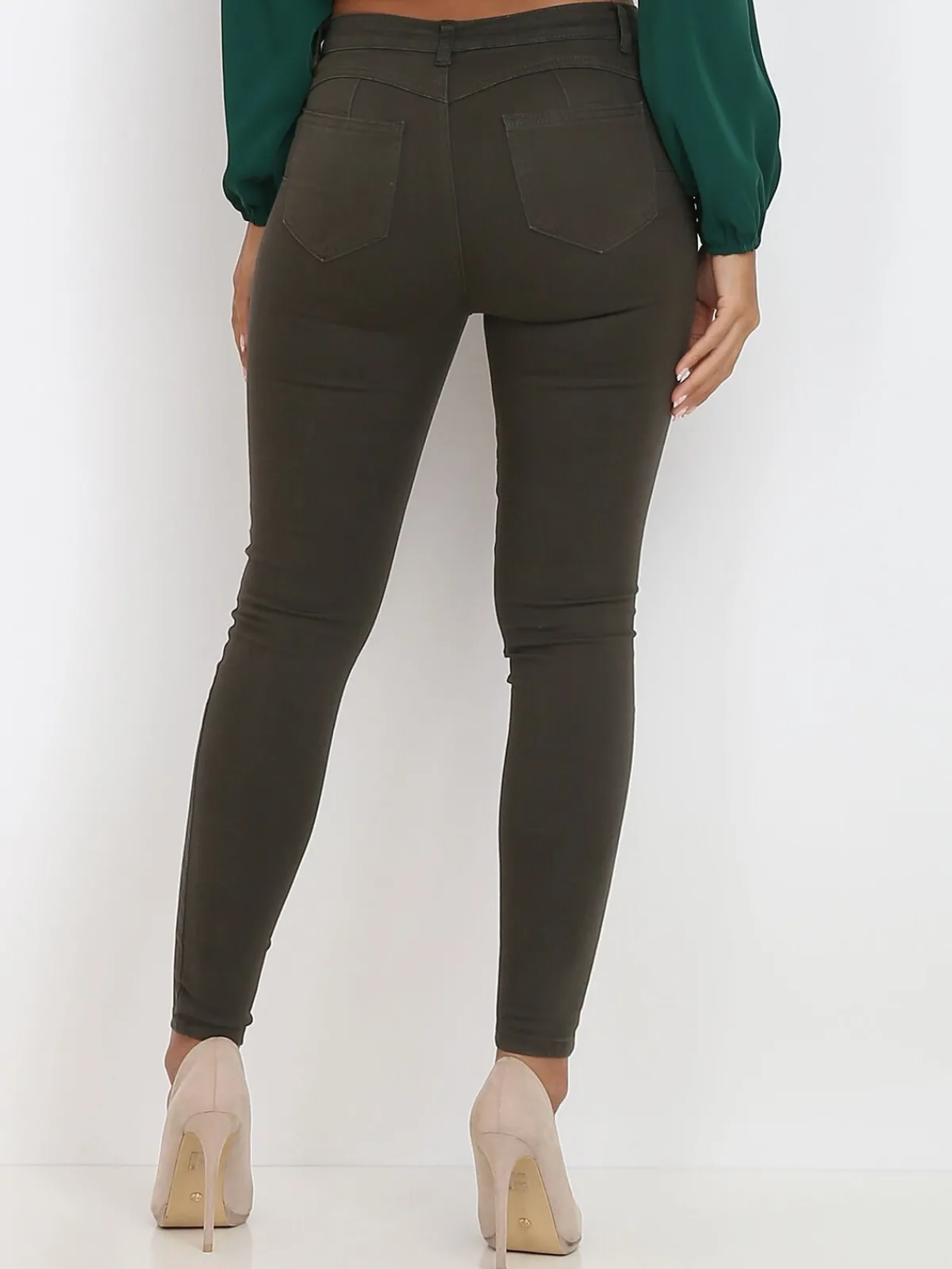 Clearance La Modeuse Jeans stretch basique et slim Kaki