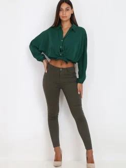Clearance La Modeuse Jeans stretch basique et slim Kaki