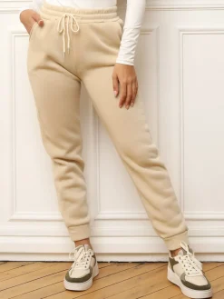Discount La Modeuse Jogging classique à taille haute Beige