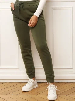 Best La Modeuse Jogging classique à taille haute Kaki