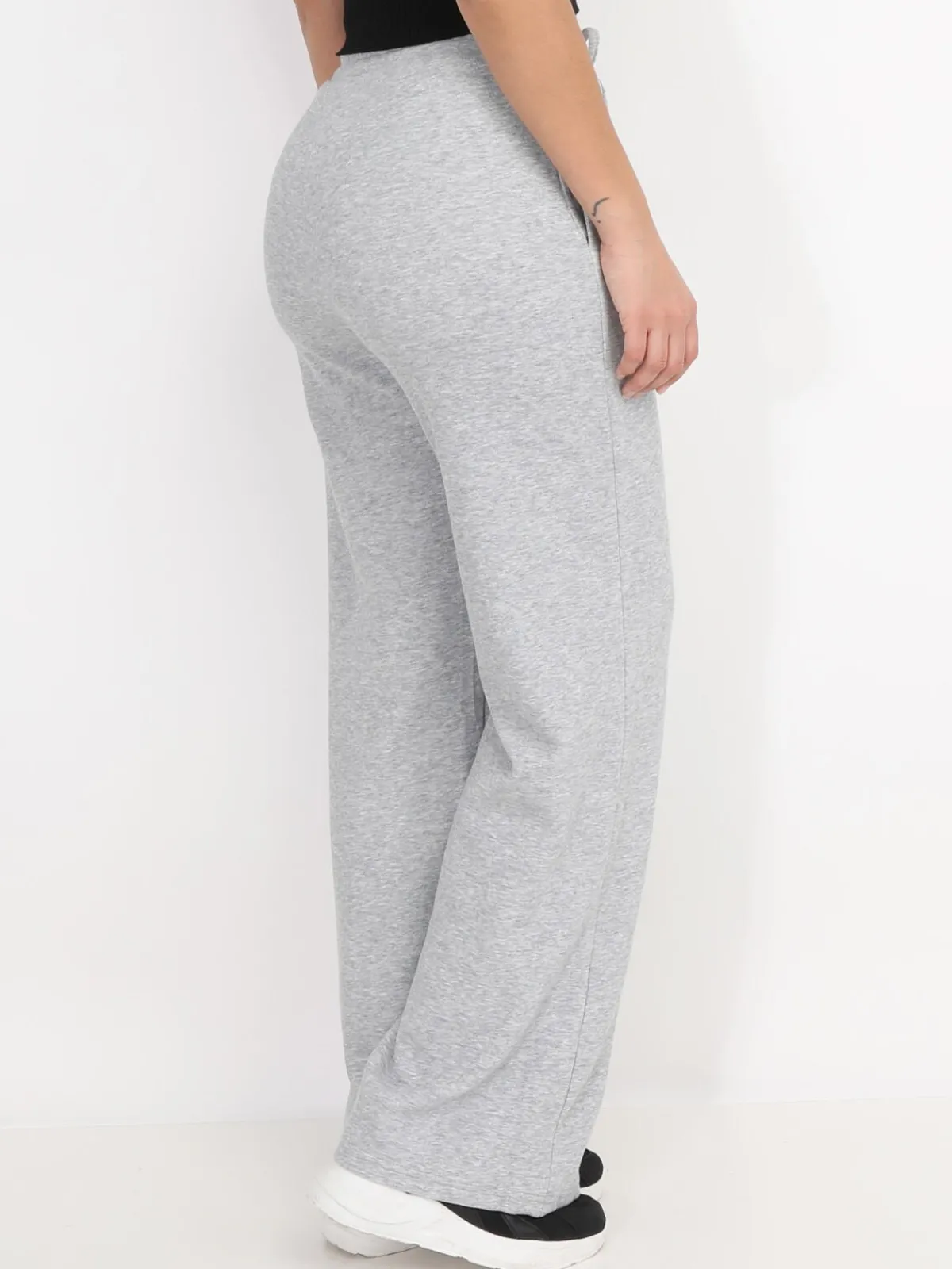 Sale La Modeuse Jogging droit à coutures apparentes Grisclair