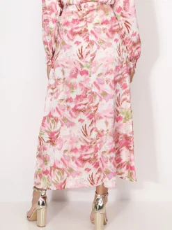 Sale La Modeuse Jupe à motifs et éclats dorés Rose