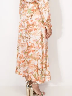 Sale La Modeuse Jupe à motifs et éclats dorés Orange