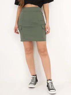 Clearance La Modeuse Jupe cargo taille haute Kaki