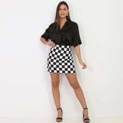 Discount La Modeuse Jupe damier