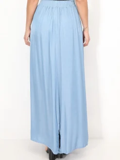 La Modeuse Jupe effet denim ceinturée BleuClair