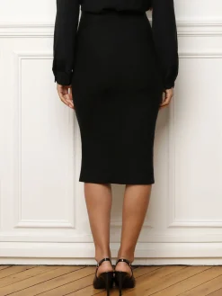 Clearance La Modeuse Jupe en maille à boutons officiers Noir