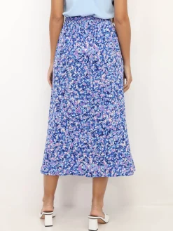 Best La Modeuse Jupe fendue à imprimé tacheté Bleu