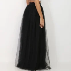 Hot La Modeuse Jupe longue en tulle Noir