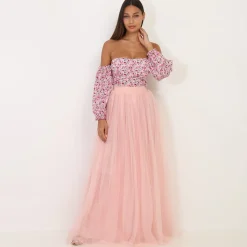 Clearance La Modeuse Jupe longue en tulle Rose