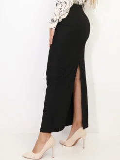 Sale La Modeuse Jupe longue et droite Noir