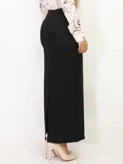 Sale La Modeuse Jupe longue et droite Noir