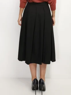 Online La Modeuse Jupe mi-longue évasée et plissée Noir