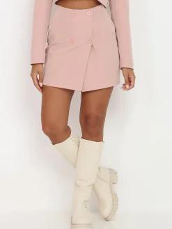 Online La Modeuse Jupe portefeuille à boutons Roseclair