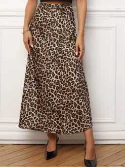 Sale La Modeuse Jupe satinée à imprimé animal Léopard