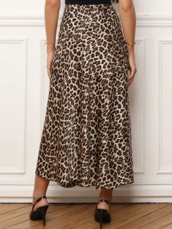 Sale La Modeuse Jupe satinée à imprimé animal Léopard