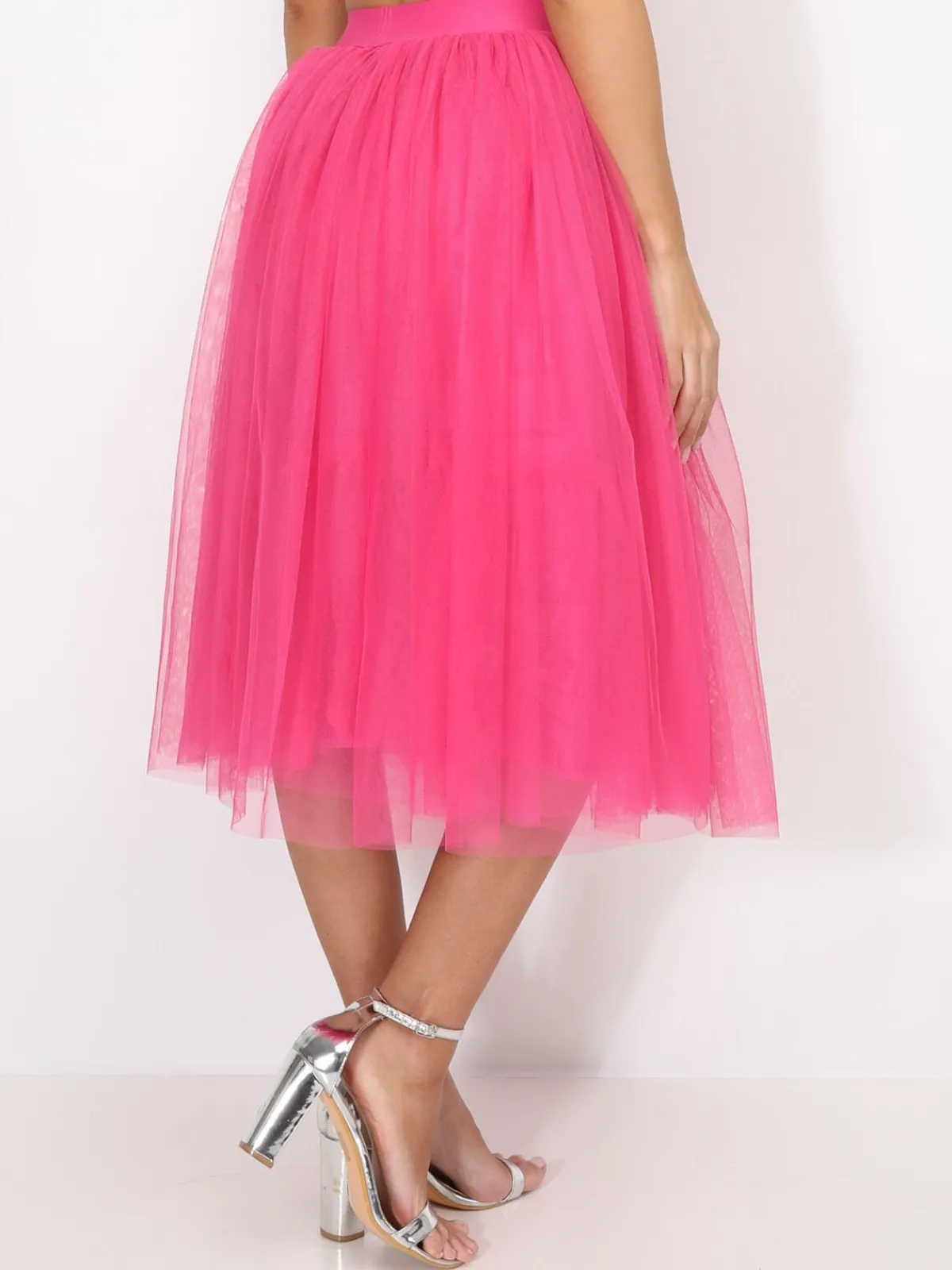 New La Modeuse Jupe évasée en tulle Fuchsia