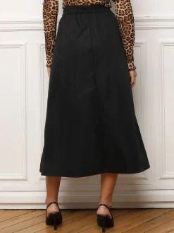 Hot La Modeuse Jupe évasée et plissée Noir