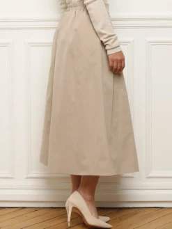 Sale La Modeuse Jupe évasée et plissée Beige