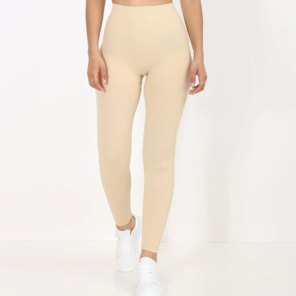 Clearance La Modeuse Legging côtelé Beige