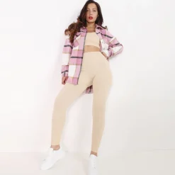 Clearance La Modeuse Legging côtelé Beige