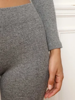 Online La Modeuse Legging côtelé basique Gris