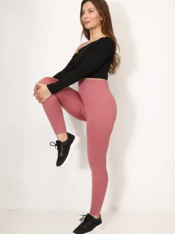 Outlet La Modeuse Legging côtelé effet push-up Bordeaux