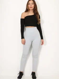 La Modeuse Legging côtelé effet push-up Grisclair