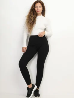 Hot La Modeuse Legging côtelé push-up Noir