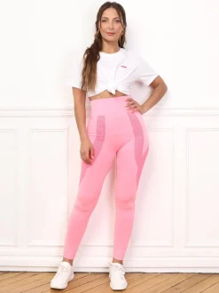 Online La Modeuse Legging taille haute et push-up RoseBonbon