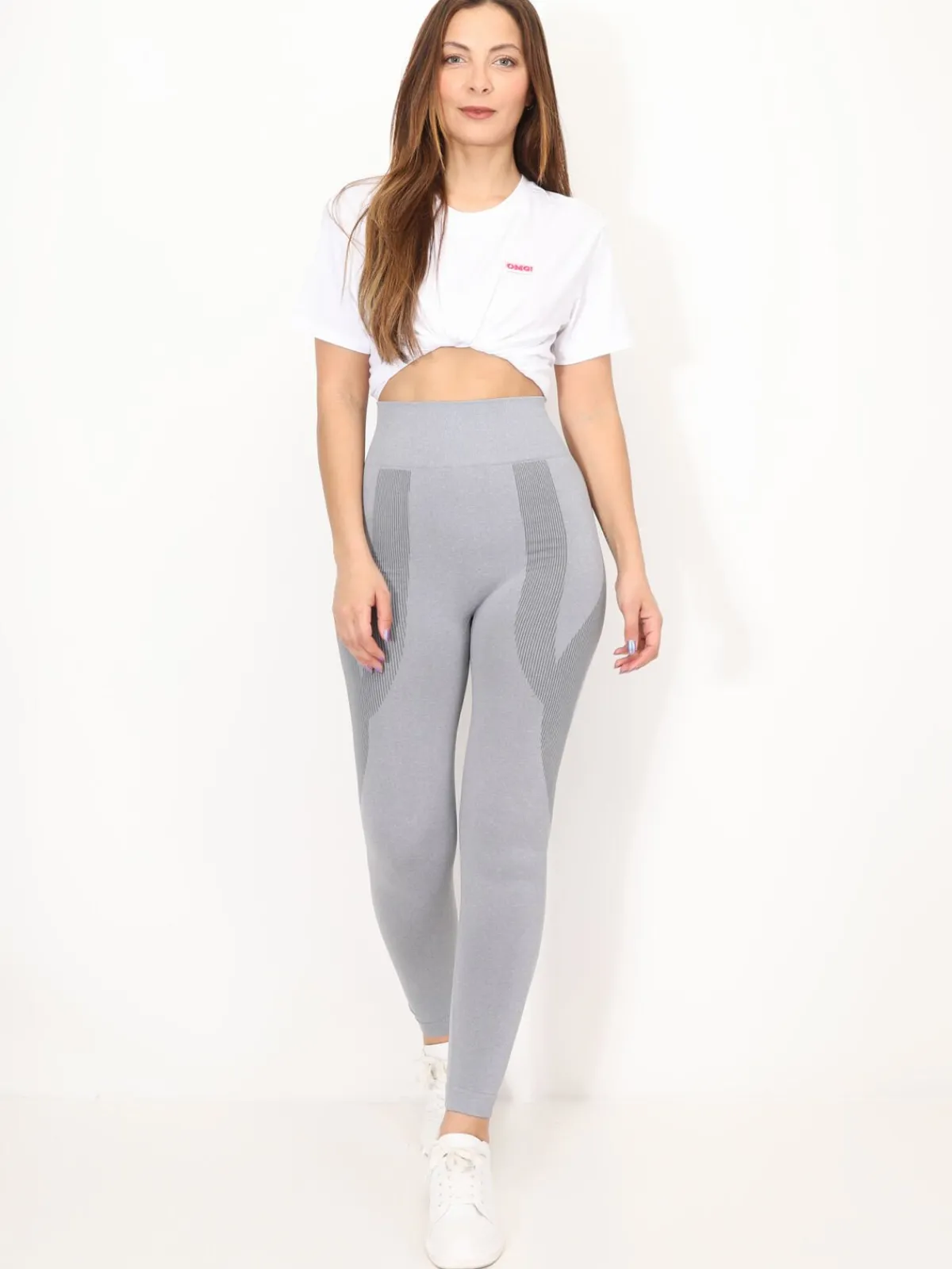 Discount La Modeuse Legging taille haute et push-up Gris