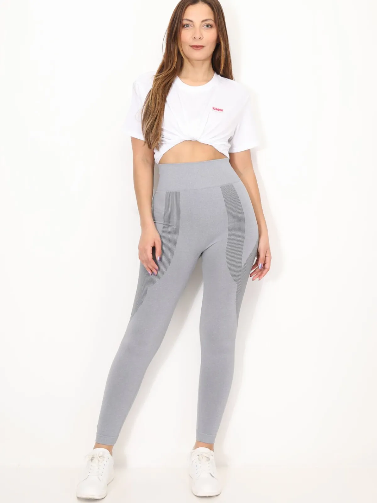 Discount La Modeuse Legging taille haute et push-up Gris