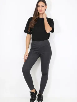 La Modeuse Legging taille haute stretch grisfoncé