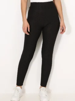 Outlet La Modeuse Legging texturé effet push-up Noir