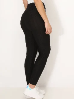 Outlet La Modeuse Legging texturé effet push-up Noir