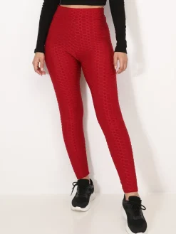 New La Modeuse Legging texturé effet push-up Rouge