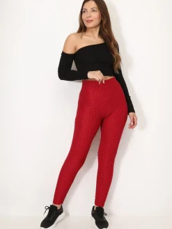 New La Modeuse Legging texturé effet push-up Rouge