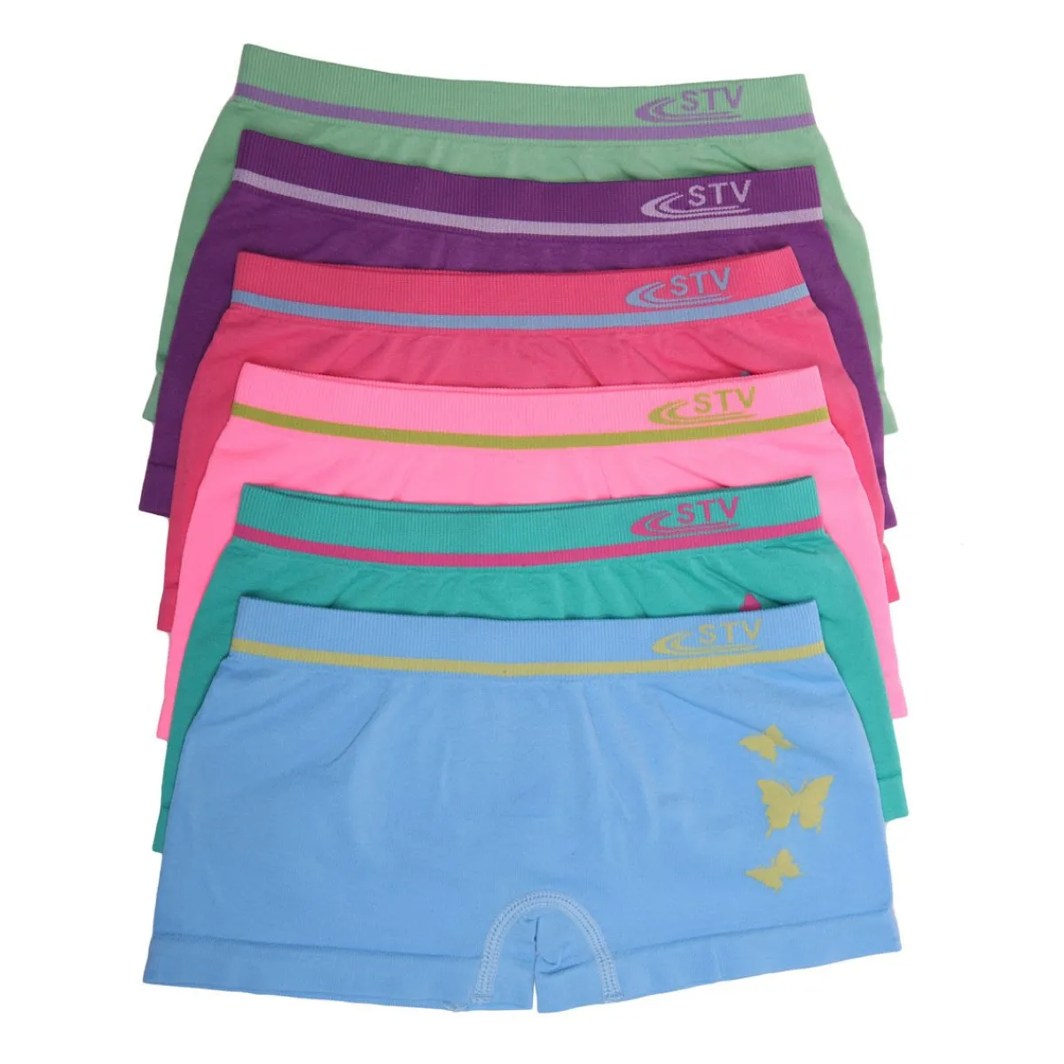 New La Modeuse Lot de 6 boxers filles pastelles Multicolore