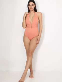 New La Modeuse Maillot 1 pièce à fines brides Orange
