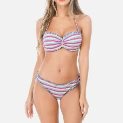 Hot La Modeuse Maillot de bain à bords festonnés Bleu