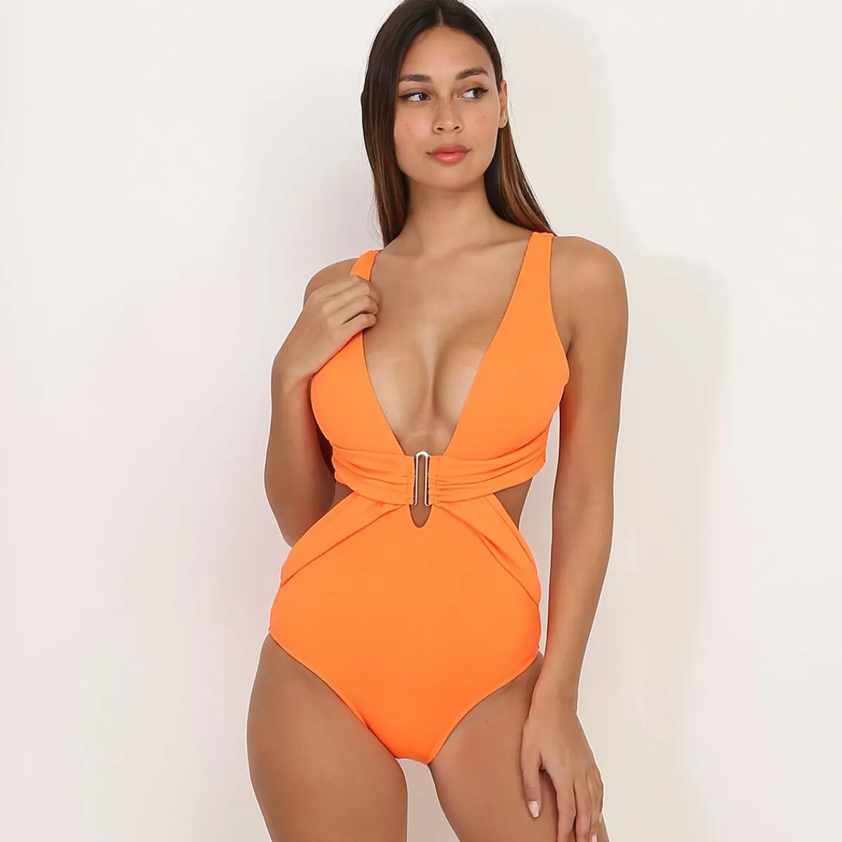 Best La Modeuse Maillot de bain à découpes Orange