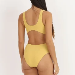Hot La Modeuse Maillot de bain  1 pièce dos nu Jaune