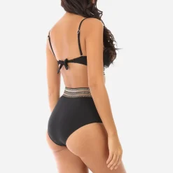 La Modeuse Maillot de bain 2 pièces  à motif Grecque Noir