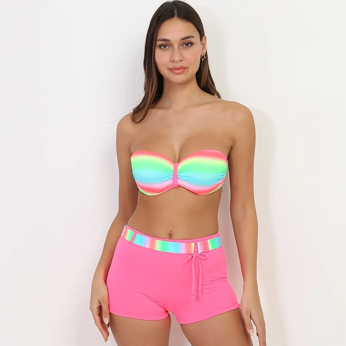 Discount La Modeuse Maillot de bain 2 pièces avec shorty Corail
