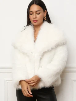 La Modeuse Manteau court fourré Blanc